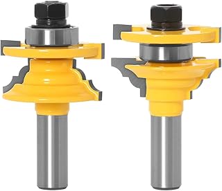 2Pcs Carbide Router Bits for Woodworking - Anti-Kickback Teflon-Coated, Applicable to Table/Handheld Routers (Cabinet Door/Drawer/Solid Wood)