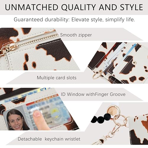 Image of Keychain Wallet for Women,RFID Wristlet Wallet with Beaded Strap