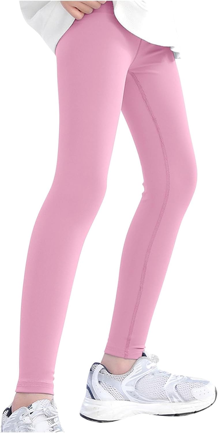 Girls Leggings Stretchable Gym Solid Color Tights Pants Comfortable Athletic Casual Workout Yoga School Bottom 2026