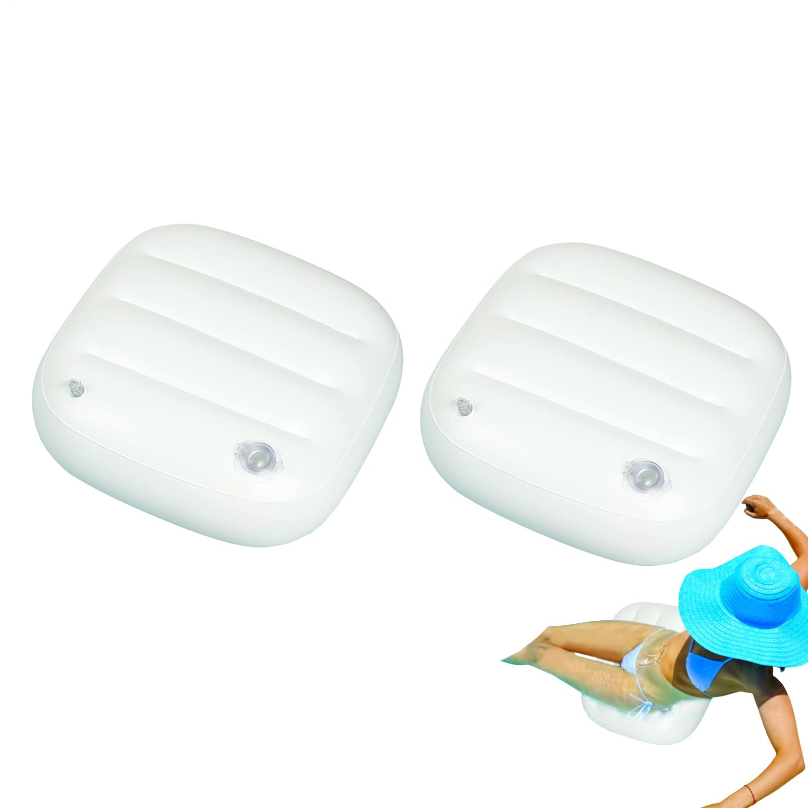 2pcs Asiento De Bañera De Hidromasaje Inflable,SPA Cushion,Cojín De Asiento Elevador De SPA con Peso,Diseño Ergonómico,Firmeza Ajustable,PVC Resistente A Los Arañazos,Asiento De Refuerzo para Bañeras