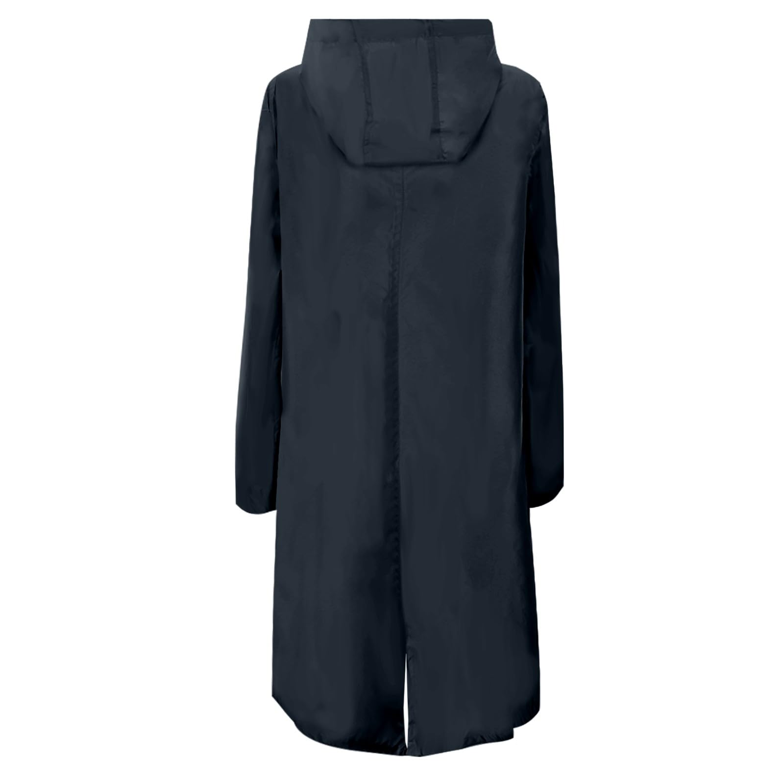 Generisch Chubasquero para mujer, ligero, largo, con capucha, Gabardina de poliuretano, cortavientos de moda para exteriores, chaqueta impermeable de longitud completa