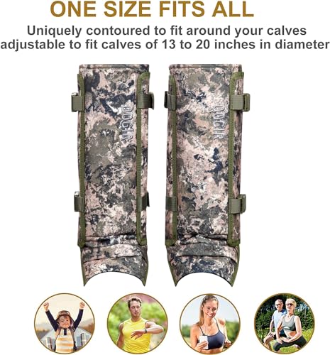 QOGIR Snake Gaiters for Hunting: Durable Snake Guards, Snake Gaiter Leggings for Men & Women, Snake Bite Protection for Lower Legs, Snake Proof Gaiters with Adjustable Size (Mountain Camouflage) - image 6