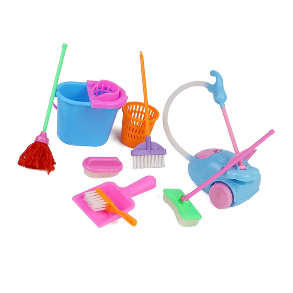 Kit de Jouets de Jeu Simulation pour la Maison, 9 pièces, Mini aspirateur, vadrouille, Balai, Outils, Accessoires, Jouets pour Filles et Enfants