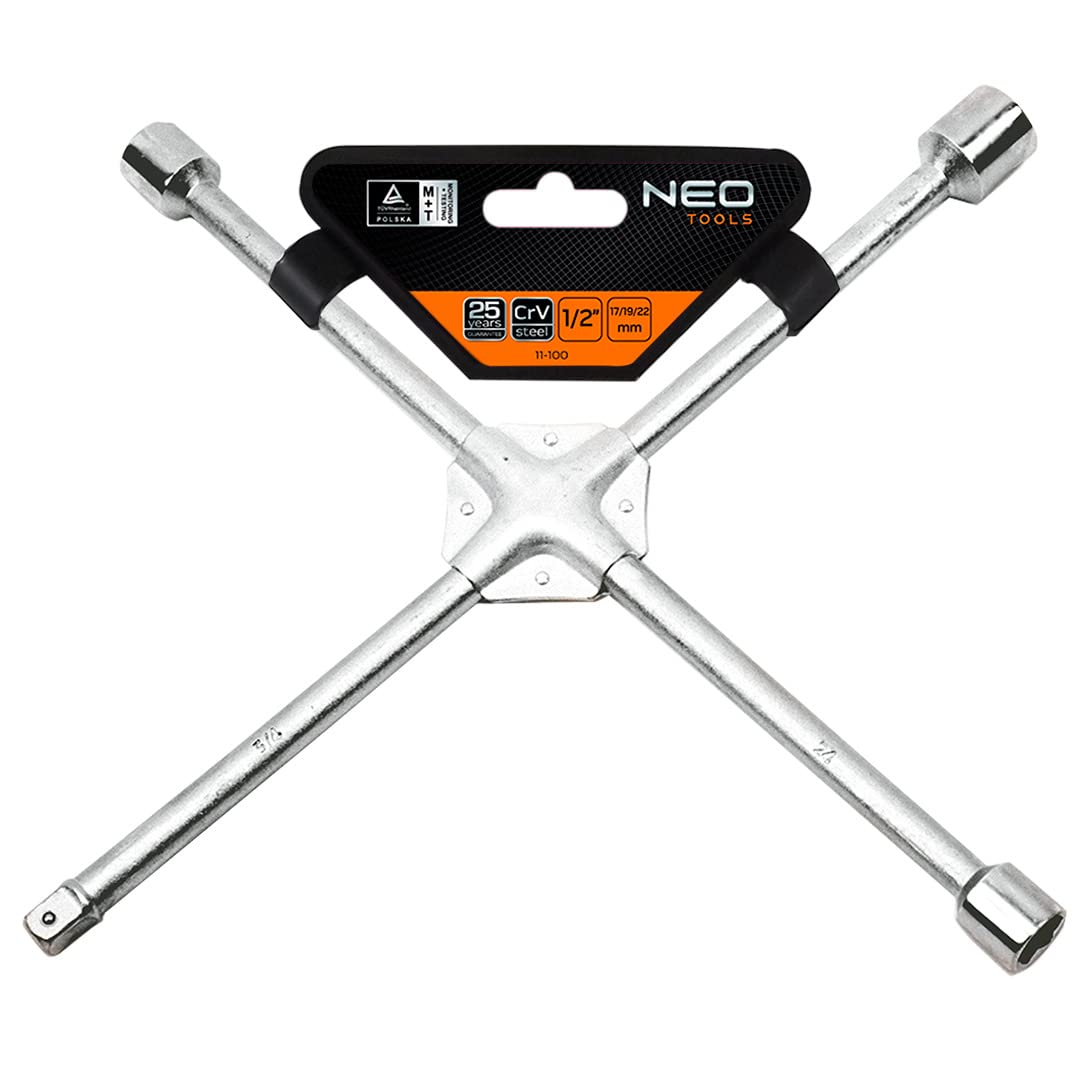 NEO TOOLS - Chiave a Croce 17/19/22 mm + Telaio 1/2 - per Auto Ruote 11-100