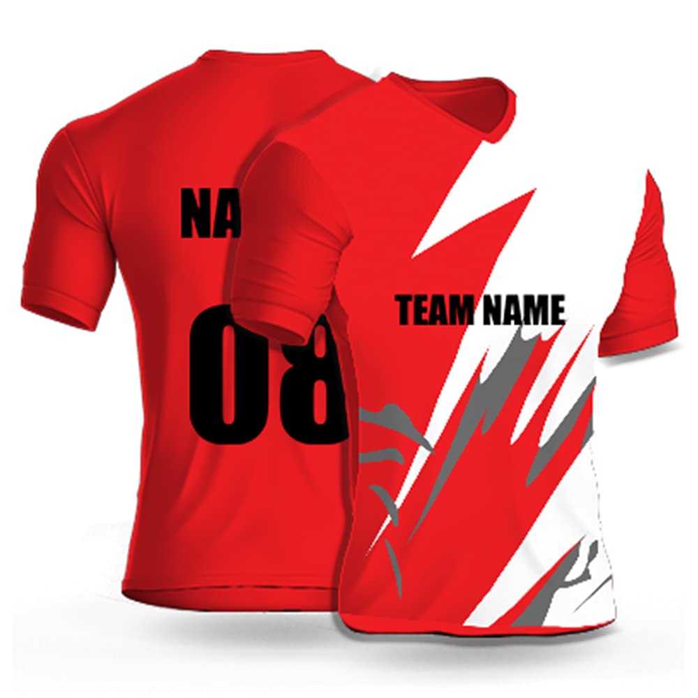 Daily OrdersCricket Sports Jersey for Men with Team Name, Name and Number Printed | Cricket t Shirts for Men Printed with Name | Cricket Jersey with My Name DOdr1008-C90132-C-WH