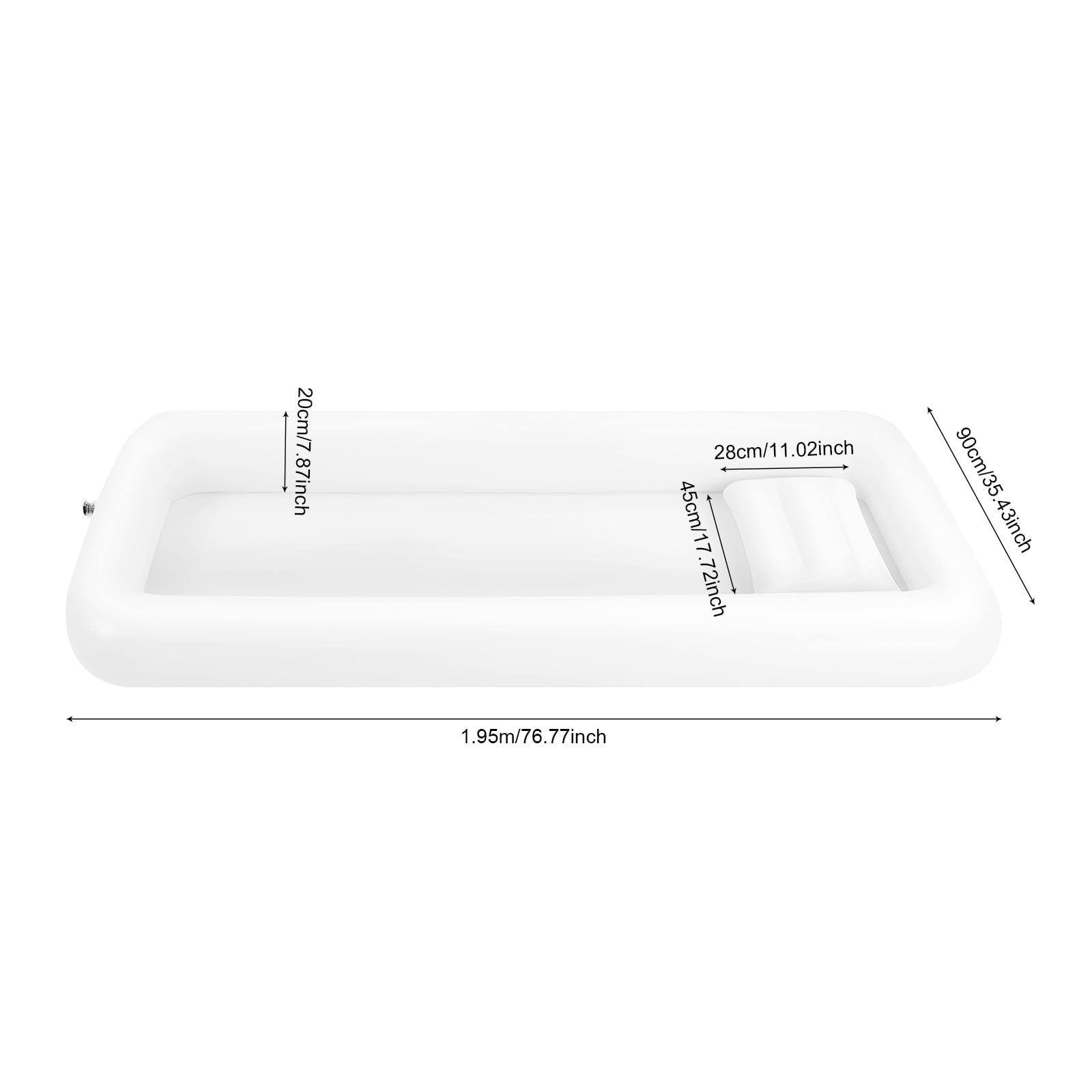 Vasca da bagno gonfiabile medica con pompa ad aria, pompa ad aria elettrica per adulti vasca da bagno in PVC, lato letto doccia kit da bagno per uso a casa o in ospedali