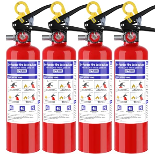 Image of 4Pack ABC Fire Extinguisher for Home 1-A:10-B:C Rated Dry Chemical Extinguisher