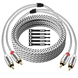 RCAケーブル 2M Hi-Fi音質サブウーファーコード 赤白 同軸デジタルオーディオケーブル 2メートル 2RCA-2RCAアナログステレオ音声線 2重シールド ナイロン高耐久 スピーカー、アンプ、HDTV、車、ホームシアターに対応