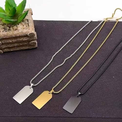 Pendentif en métal vierge de style collier militaire américain pour homme en acier