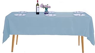 Ascoza 2pack 60x102 Inch Blue Mist Rectangular Tablecloth 6 Feet Table C...