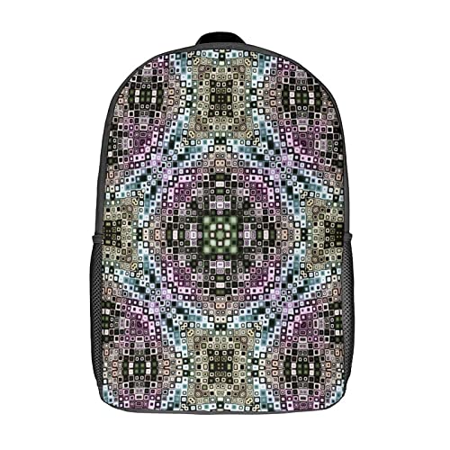 Sac à dos d'école artistique 17" haute capacité : grand cartable à motif 3D ultra-résistant
