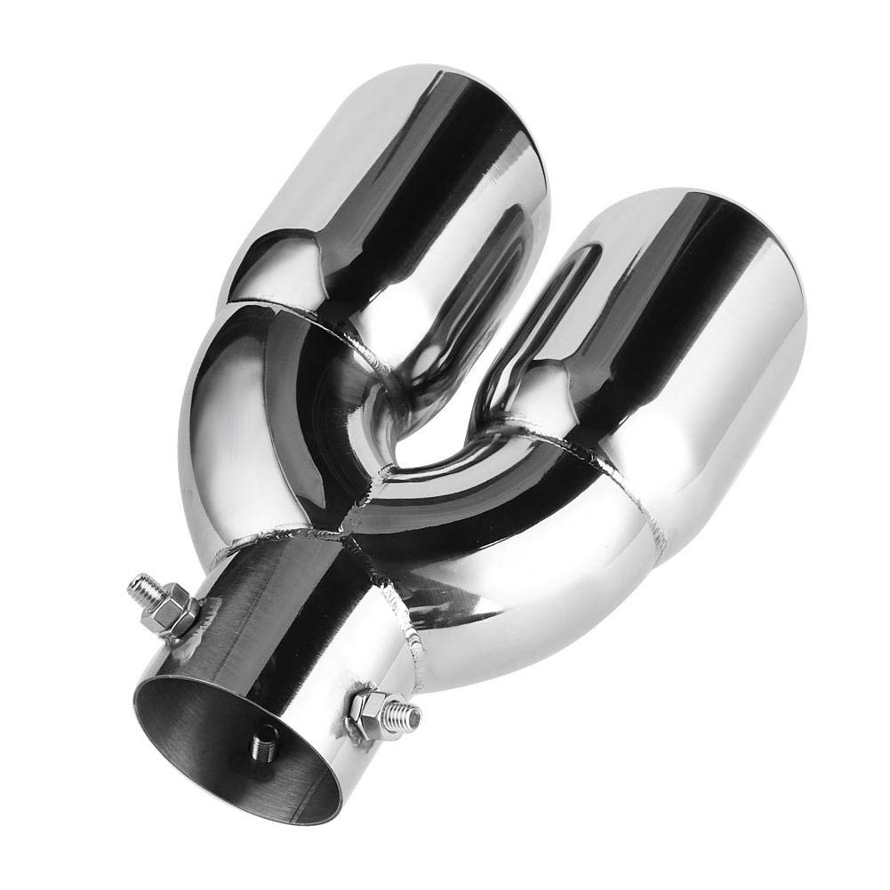 embout d'échappement uyau de queue embouts de silencieux d'acier inoxydable de tuyaux d'échappement doubles de voiture 63-76-220 sortie echappement