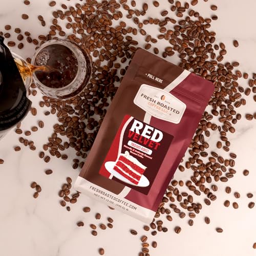 Image of Fresh Roasted Coffee, Red Velvet Flavored Drip Ground Coffee, Medium Roast, Kosher, 12 oz