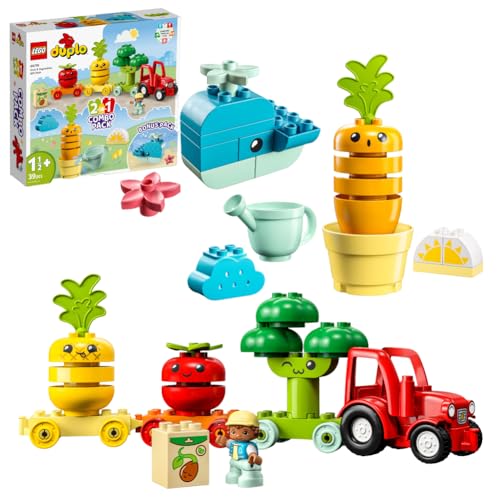Image of LEGO DUPLO Fruit & Vegetables Gift Pack 66776 Amazon Exclusive STEM Toy for Toddlers Ages 1-3, Grow-Your-Own Food Toy for Imaginative Role Play, Features a Buildable Animal & Expressive Characters
