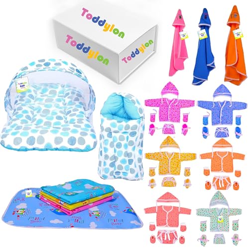 Image of Toddylon New Born Baby Gift Set 40 in 1 Hospital Essentials Combo (0-6 Months)