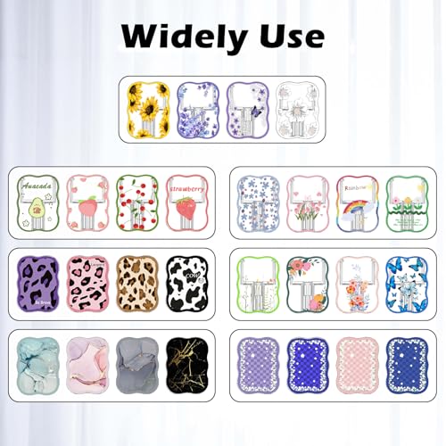 Image of Cute Flower Phone Charger Cable Protector for Samsung Android USB Charger Wave Shape,Colorful Checkered Pattern 4 PCS USB Cable Protectors,Phone Cord Protector for Women Girls,USB Charger Saver