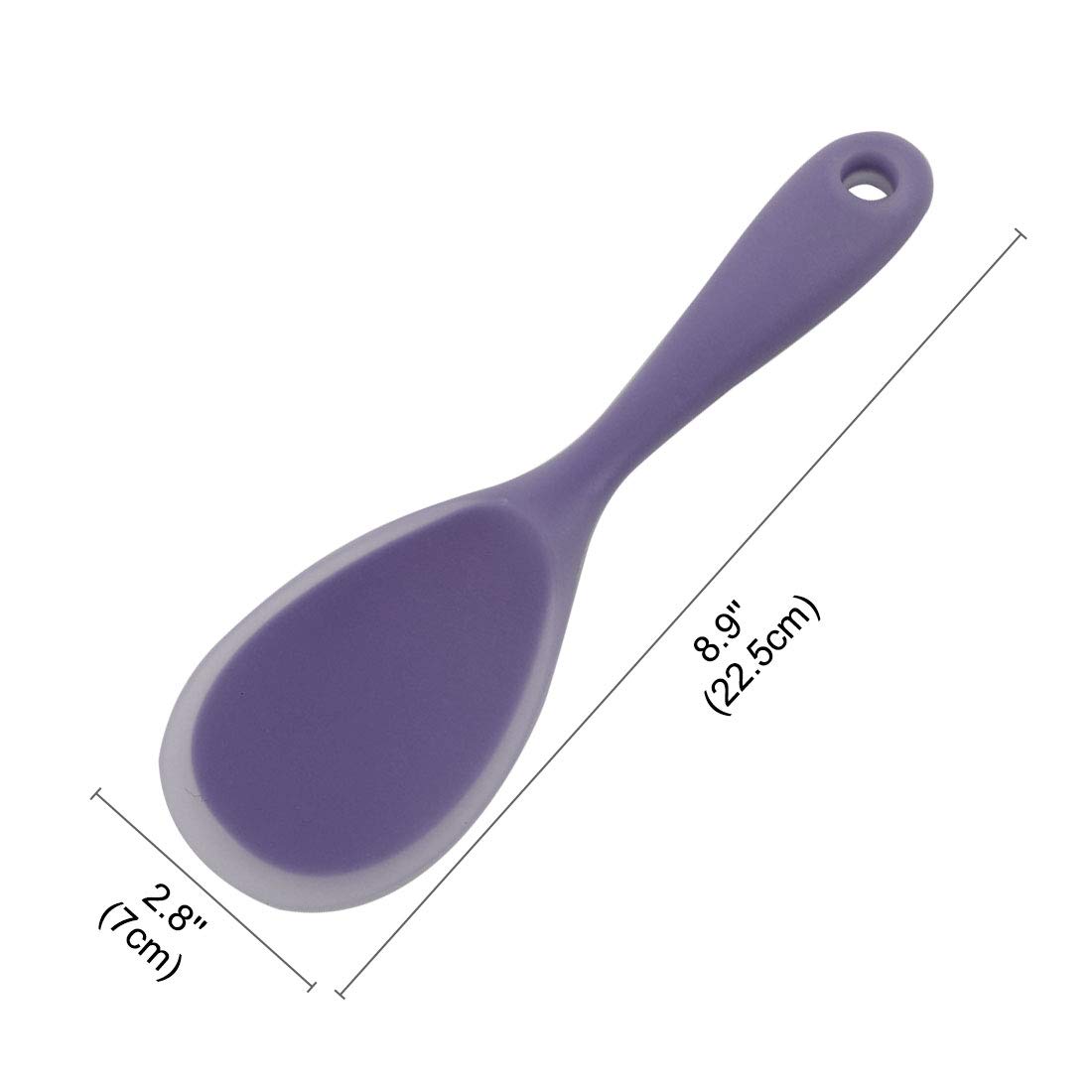 uxcell Silicone Soup Ladle Spoon 8.9 Inch Heat Resistant to 450°F One Piece Design Restaurant Kitchen Cooking Utensil for Serving Soup Purple