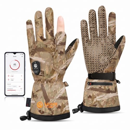 Savior Heat khaki camo heated hunting gloves