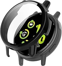 Wonsoso Coque Compatible avec Garmin Vivoactive 5, 1 Pièce 360 Degrés Couverture Complète PC Coque avec 9H Verre Trempé, Etui de Protection + HD Protection ecran, Transparent