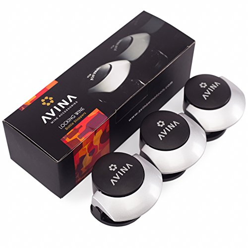Avina Wine Stoppers Reusable Airtight Bottle Sealer with Easy Push & Lock Preserver System - Keeps...