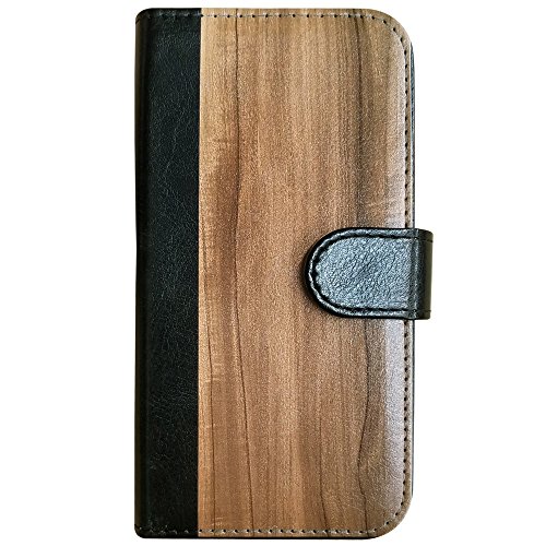 sslink iPhone17 Pro Max アイフォン17プロマックス 対応 手帳型 スマホ ケース 木目柄 ウッド かわいい おしゃれ シンプル 木目調 (手帳ブラック×ゼブラウッド調) ダイアリータイプ 横開き カード収納 フリップ カバー スマー