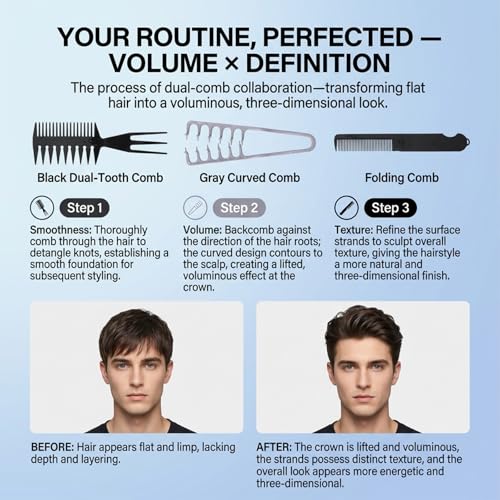 Set de 3 Peines Texturizadores Anti-Frizz de Plástico miniatura 4
