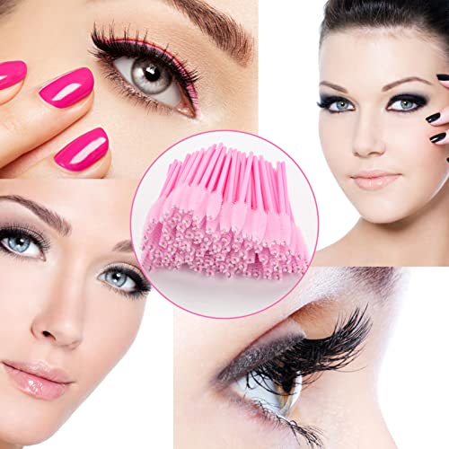 AIBAOBAO Eyelash Brushes Mascara Wands spoolies Disposableï¼Pink Crystal Eyelash Brush Eyebrow Brush Spoolie Eyelash 100Pcs Eye Brow Spoolie Castor Oil Brush Mascara Wands Cosmetic Makeup Tools - Image 6