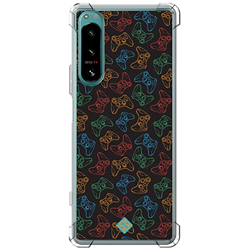 Movilshop Étui anti-choc pour Sony Xperia 5 IV Dessin Gamers [ Manettes Xbox ] Coin renforcé Silicone 1,5 mm d'épaisseur Flexible Transparent Bumper Gel TPU