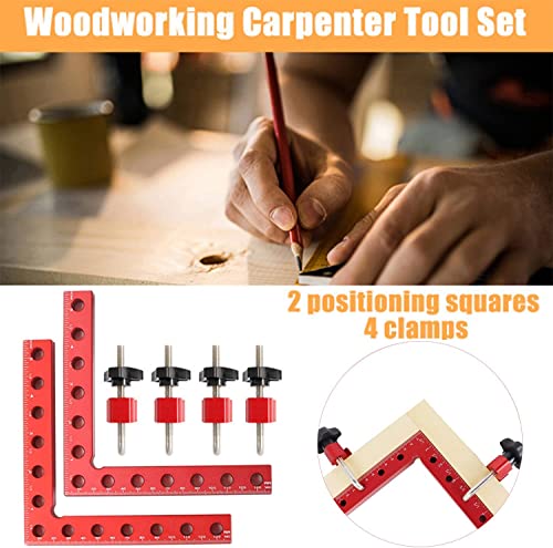 Corner Clamps Right Angle Clamp - 5.5" X 5.5" Clamping Squares 90 Degree Positioning Squares For Woodworking Laser-Engraved Aluminum Alloy Woodworking Clamps Essential Wood Working Tools And Equipment #TOP5