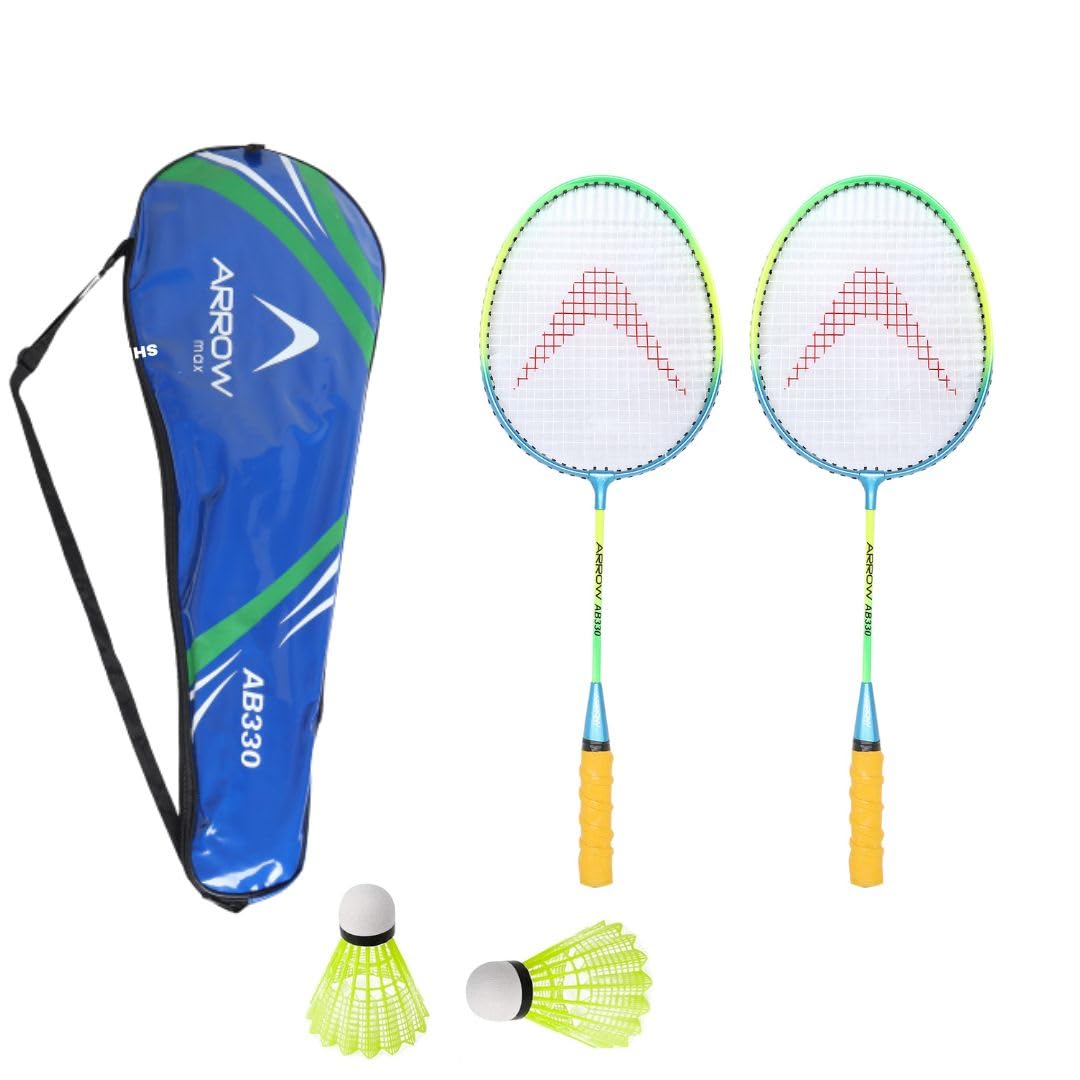 Arrowmax Aluminum Badminton Racket Pack Of 2 Pieces Nylon Shuttles With Full-Cover Set - Multicolor (B0CMTZ1B94) Amazon Price History, Amazon Price Tracker