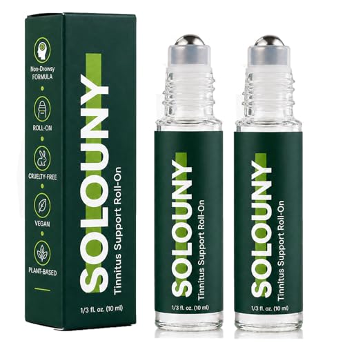 Solouny Tinnitus Roll On Plant-Based Formula with Helichrysum Juniper Berry Basil Extract Fast Absorption 15ML
