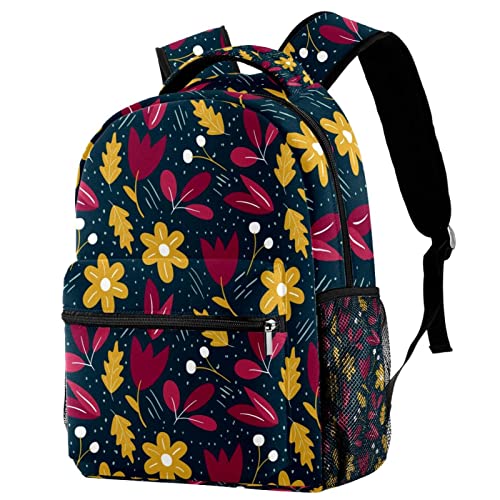 Sac à dos de voyage Leisure Campus floral pour filles et garçons avec porte-bouteille