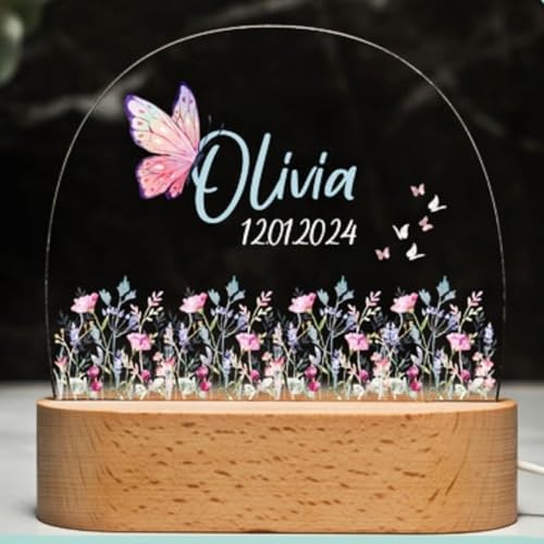 Lámpara Personalizada LED para Niños con Nombre y Fecha miniatura 1