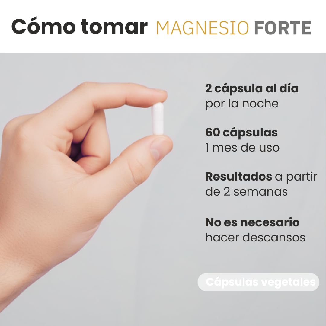 Triple Magnesio con Bisglicinato, Citrato y Malato de Alta Biodisponibilidad | 120 Cápsulas Fáciles de Tragar | Mejora Descanso, Sueño y Concentración – MagnesioForte Avanceutics Pack 2 Meses