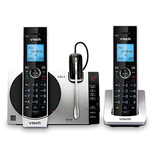 VTech Connect to Cell DS6771-3 DECT 6.0 Cordless Phone - Black, Silver, 6.9" x 4" x 6.6"