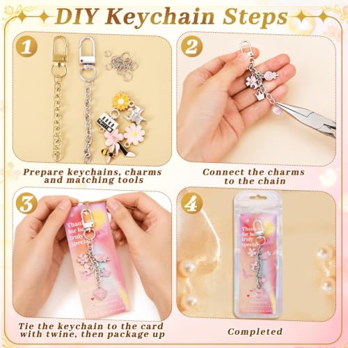 Image of Wurosi 20 Pcs Metal Keychain Making Kit, Gold & Silver