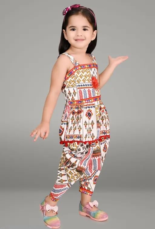 Image of EPIKID Girl's Festive & Party Kurta And Dhoti Pant Set