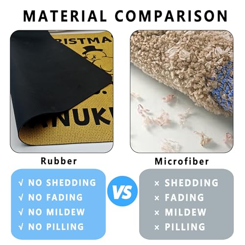 クリスマスバスマット、Kiss My Ass ファニーバスルームマット、雪の結晶メーカー ノンスリップ 冬 ホリデー 装飾 バスラグ、ハッピーハヌカ Xmas ホームデコレーション バスタブとシャワーの床の装飾、19.6x31.5インチ [5]