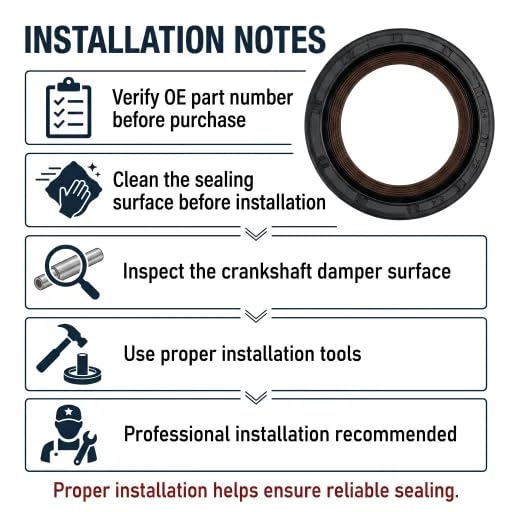 Engine Front Crankshaft Seal Timing Cover Seal 12585673 12550565 12615300 for Chevy GMC Cadillac Buick 5.3L 6.0L