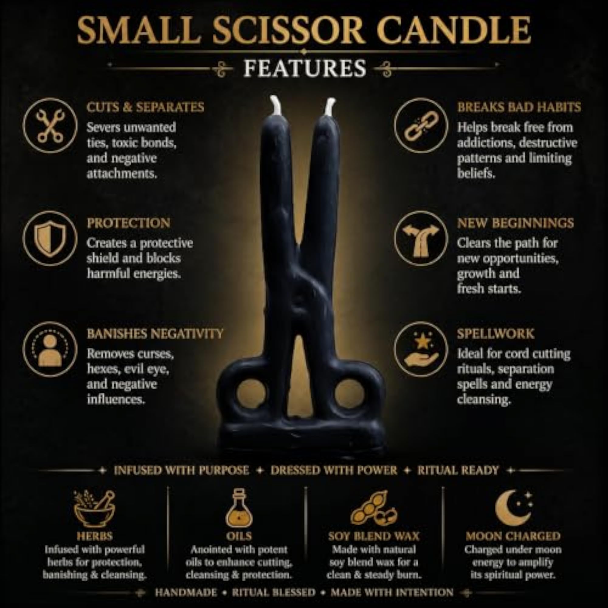 Decorative Scissor Shape Wax Candle