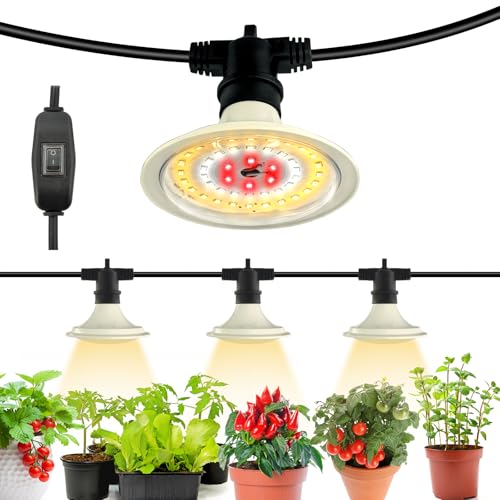 JMXULONG Outdoor LED Grow Lights, Waterproof String Grow Light, Full Spectrum Plant Growing Lights...