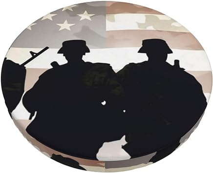 Armed Forces Day American Stool Covers Round Chair Cover for Bar Stool Seat Covers Non Slip Round Bar Chair Cushion Cover Stool Cushion Slipcover for Home Bar Hotel Office
