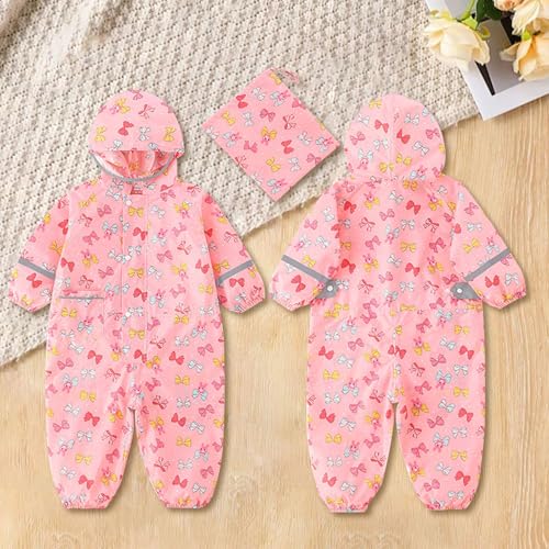 Kids Toddler Rain Suit for Boys Girls One Piece Raincoats Zipper Poncho Lightweight Waterproof Coverall Rain Jacket2
