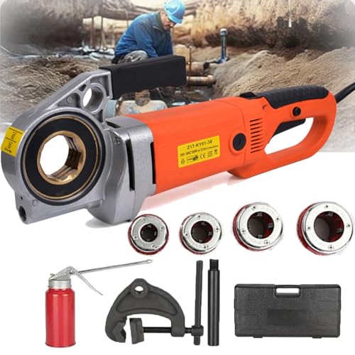 Maquina Roscadora Roscadora de tubos eléctrica Roscadora de tubos eléctrica | 2000 W/2300 W | Varilla fija | Abrazadera para tubos | Escobilla de carbón | Lata de aceite | Estuche de transpo