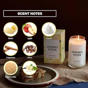 Homesick Scented Candles for Home Grandmas Kitchen 1375 oz Long Lasting Natural Soy Wax Blend Jar Candle Gifts for Women Men 60 80 Hours Burn Time Notes of Butter Apple Cream