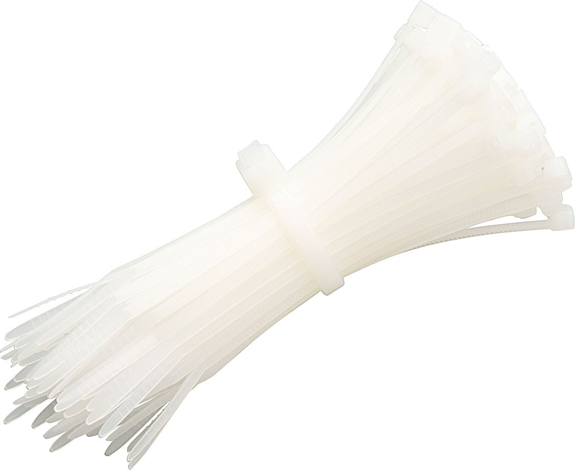 Comms2go White 200 Natural Cable Ties 2.5Mm X 100Mm Nylon Plastic Electrical Zip Tie Wrap