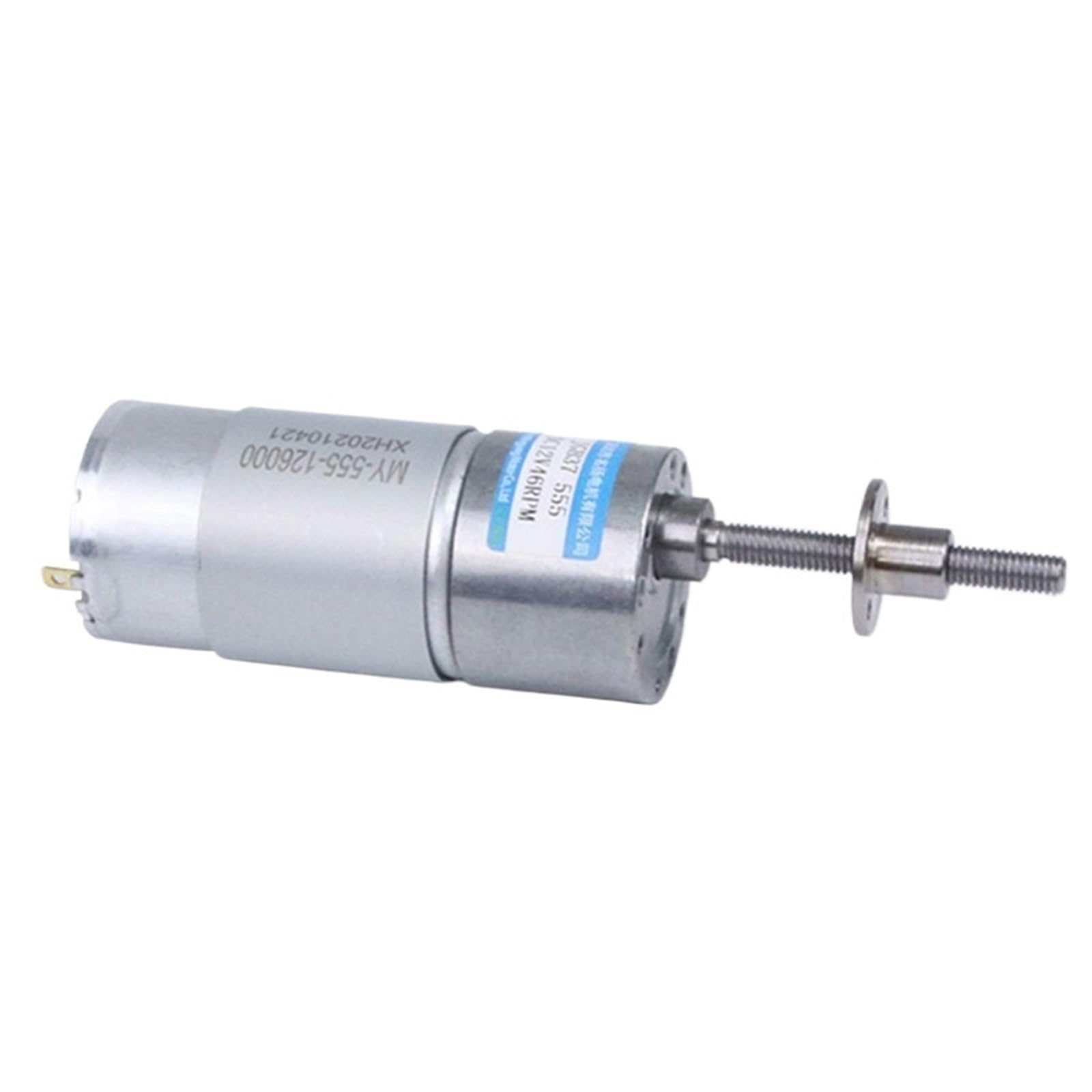 TQSKA 12V 24V JGB37-555 DC Gear Motor M6 Screw Shaft 37mm Adjustable Speed Low Speed Small Body High Torque Motor(67RPM,12Vmotor and bracket)