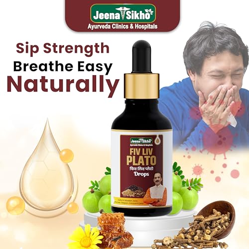 Image of Jeena Sikho FIV LIV PLATO Drops | Ayurvedic Drops for Temperature Imbalance | Flu, Immunity & Body Balance, 30ml