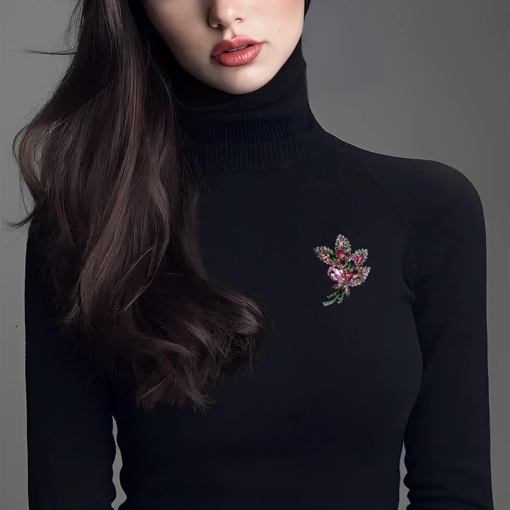 Broche Bouquet, Broche En Cristal Pour Femmes, Broche Femme, pour Cadeau d'anniversaire de Filles Fournitures de Fête de Mariage Noël