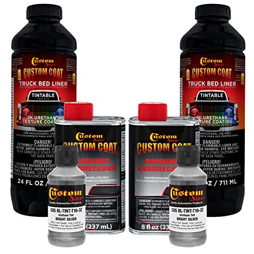 Image of Custom Coat Bright Silver 2 Quart Spray-On Urethane Truck Bed Liner Kit